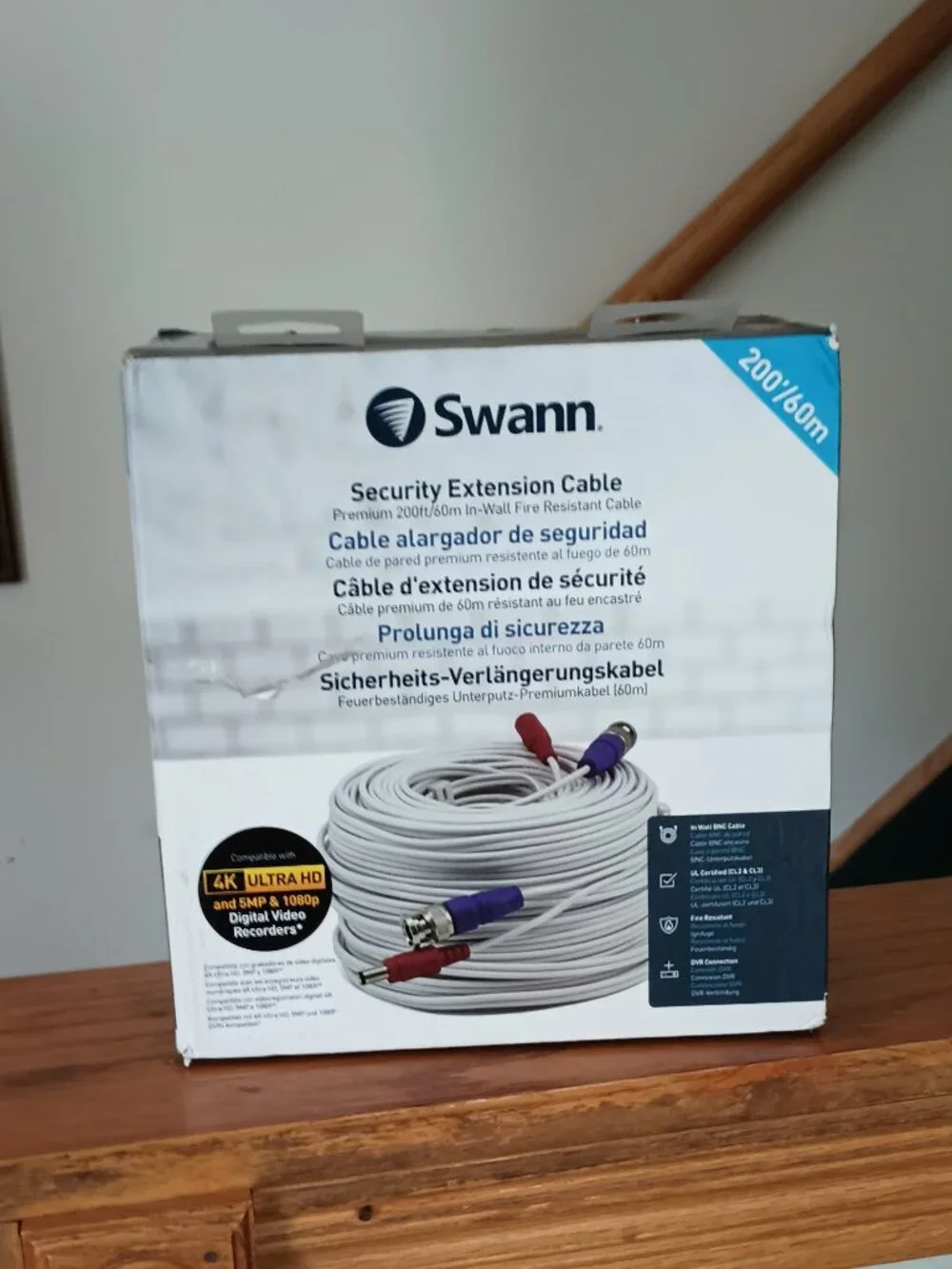 NEW Security Extension Cable 200ft/60m - SWPRO-60ULCBL